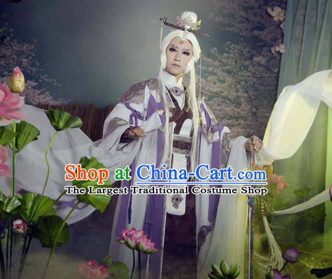 Chinese Puppet Show Su Huanzhen Garment Costumes Ancient Taoist Priest Uniforms Traditional Cosplay Swordsman Clothing