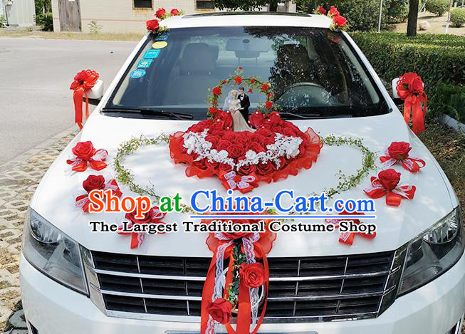 Wedding Car Decorations Love Rose Flowers Bouquet Wedding Car Ornaments