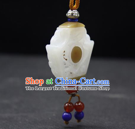 China Handmade Carving Necklace Pendant National Hetian Jade Sachet Classical Cheongsam Jewelry Accessories