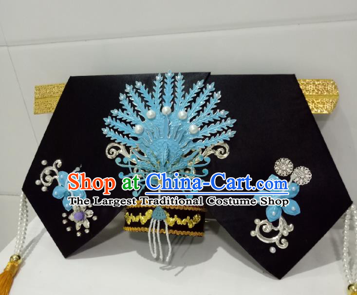 China TV Series Princess of Pearl Headpiece Ancient Queen Mother Giant Wing Hair Accessories Traditional Qing Dynasty Empress Dowager Headdress