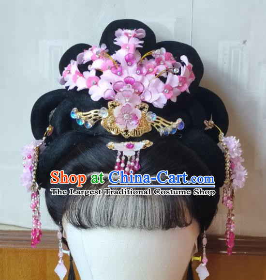 Chinese Beijing Opera Hua Tan Headpieces Traditional Opera Fairy Hair Accessories Shaoxing Opera Princess Hairpins