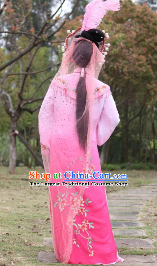 China Ancient Palace Princess Clothing Huangmei Opera Actress Pink Dress Peking Opera Diva Costume