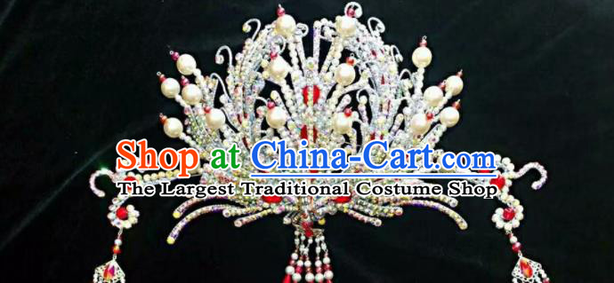 Chinese Shaoxing Opera Empress Phoenix Crown Beijing Opera Hua Tan Headpiece Traditional Opera Princess Hair Accessories