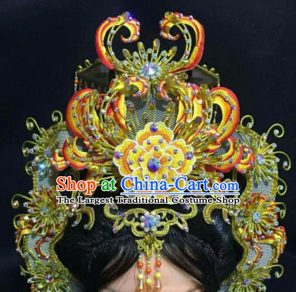 Chinese Traditional Opera Queen Hair Accessories Shaoxing Opera Empress Headdress Beijing Opera Hua Tan Hairpieces