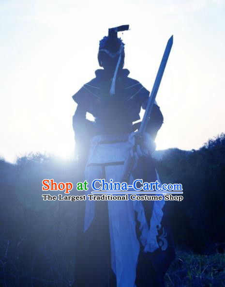 Chinese Game Jian Xia Qing Yuan Apparels Ancient Taoist Priest Garment Costumes Cosplay Swordsman Clothing
