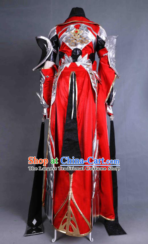 China Cosplay Female General Garment Costumes Ancient Swordswoman Clothing Jian Xia Qing Yuan Xue He Armor