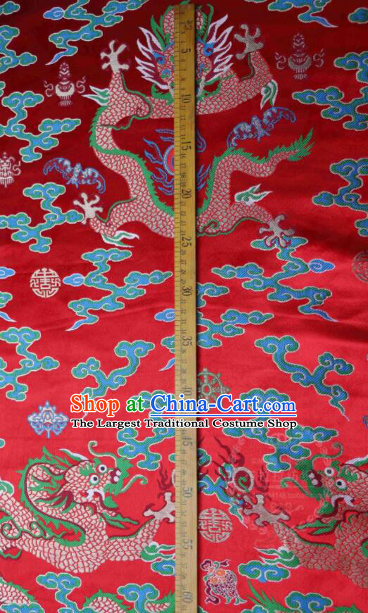China Traditional Court Drapery Classical Dragons Pattern Brocade Fabric Ancient Imperial Robe Silk Fabrics