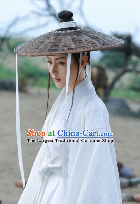 Chinese Wuxia TV Series Sword Snow Stride Swordswoman Nangong Pu Yi Replica Costumes Ancient Heroine White Clothing