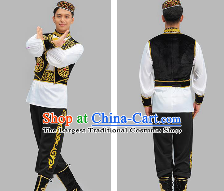 Chinese Xinjiang Dance Outfit Uyghur Nationality Male Dance Costume Group Dance Clothing