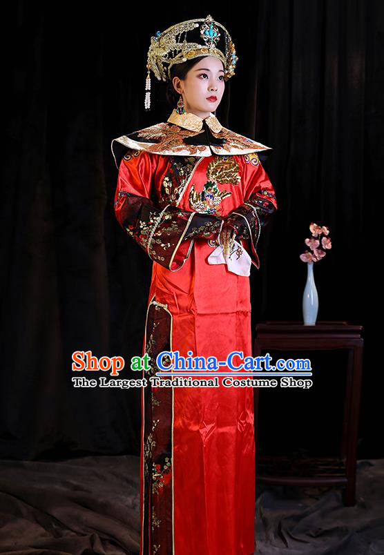 Chinese Qing Dynasty Queen Garment Costumes Ancient Imperial Consort Clothing TV Series Empresses in the Palace Empress Red Dress