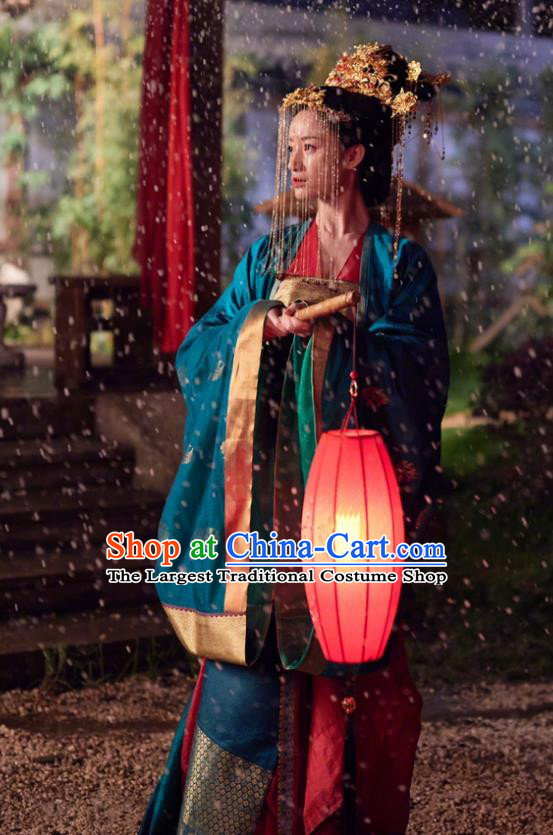 Chinese Tang Dynasty Young Beauty Hanfu Dress Xian Xia TV Series Love Between Fairy and Devil Xie Wan Qing Wedding Garment Costumes