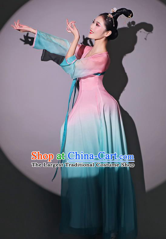 Chinese Classical Dance Garment Fan Dance Pink Dress Dancing Competition Clothing