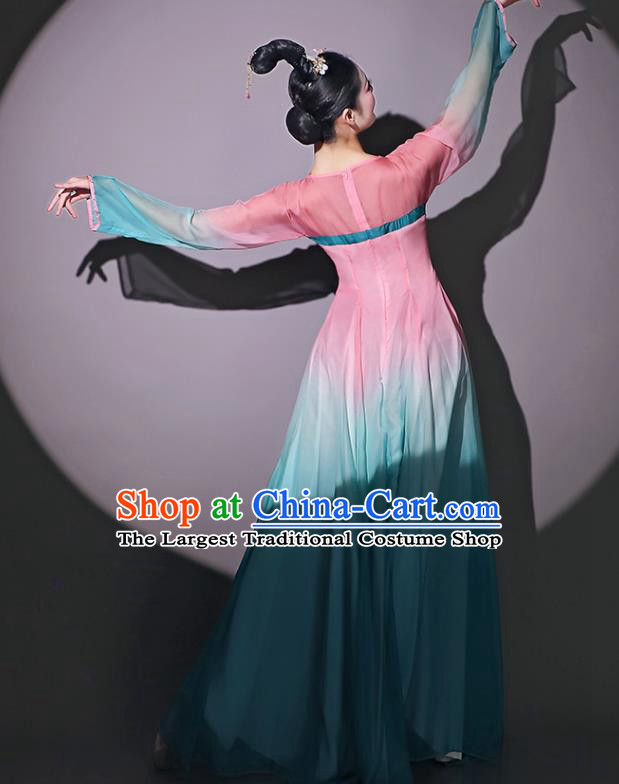 Chinese Classical Dance Garment Fan Dance Pink Dress Dancing Competition Clothing