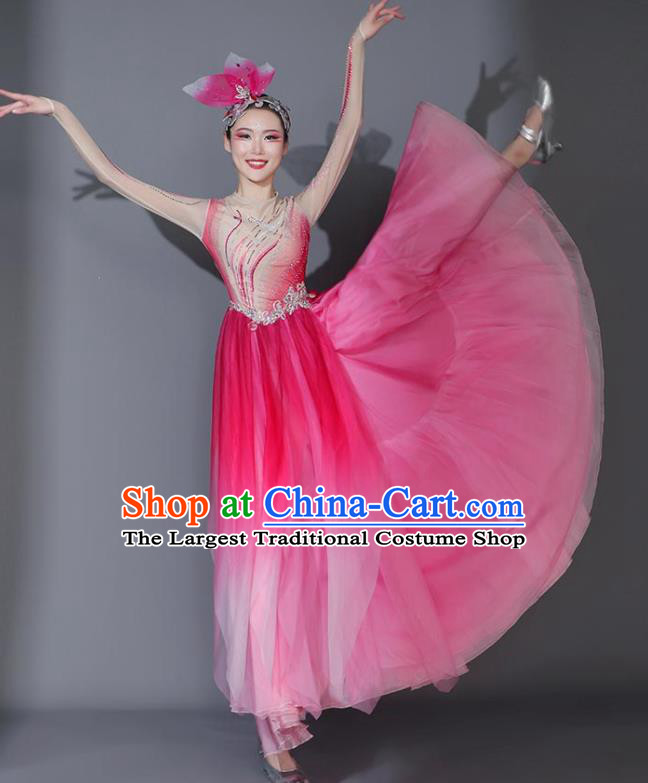 Chinese Opening Dance Pink Veil Dress Classical Dance Clothing Stage Performance Costume Modern Dance Garment
