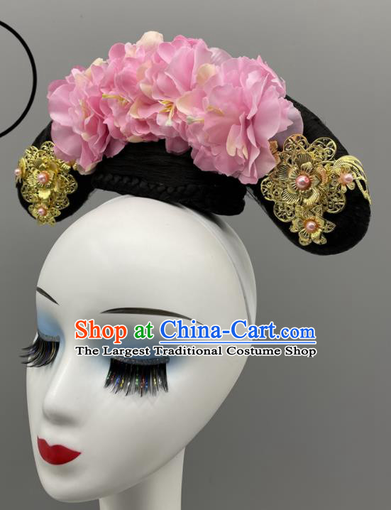 Chinese Classical Dance Hair Jewelries Qing Dynasty Court Lady Headdress Ancient Princess Headpieces