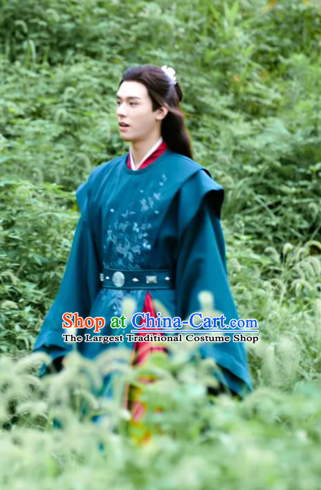 Chinese Traditional Wu Xia Young Hero Hanfu Clothing Drama Series Word Of Honor Wen Kexing Blue Garments Ancient Swordsman Costumes