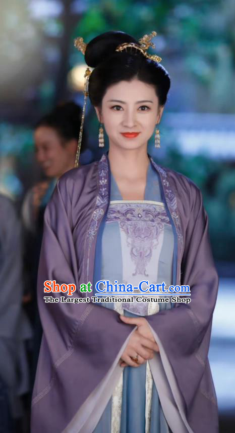 Chinese Romance Series Rebirth For You He Cuihua Replica Costumes Traditional Hanfu Clothing Ancient Noble Woman Dress Garments and Headpieces