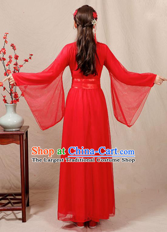 China Classical Dance Clothing Ancient Hanfu Fairy Dance Costume Umbrella Dance Red Dress