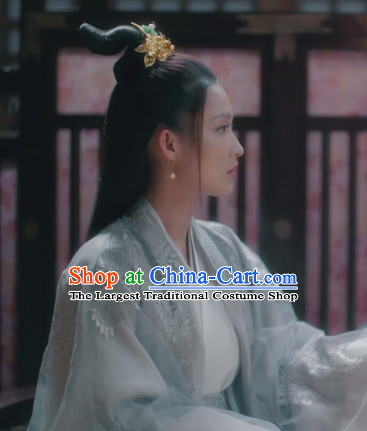 Chinese Traditional Royal Lady Dress Garments Wuxia TV Series The Wolf Ma Zhaixing Costumes Ancient Princess Clothing and Hair Accessories