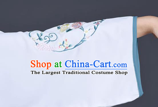 Chinese Tai Chi Training Costumes Tai Ji Chuan White Outfits Traditional Shadow Boxing Embroidered Clothing