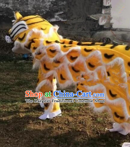 Chinese Traditional Tiger Dance Costumes Tiger Head Top Festival Entertainment Outfits for Adult