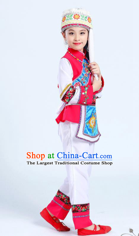 Chinese Bai Minority Folk Dance Clothing Yunnan Nationality Girl White Outfits Ethnic Festival Performance Costumes