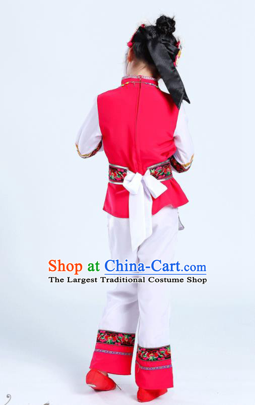 Chinese Bai Minority Folk Dance Clothing Yunnan Nationality Girl White Outfits Ethnic Festival Performance Costumes