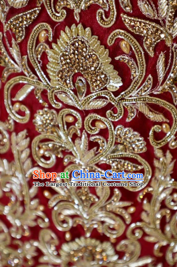 Indian Wedding Clothing Top India Bride Lengha Garment Traditional Embroidered Red Dress Outfit