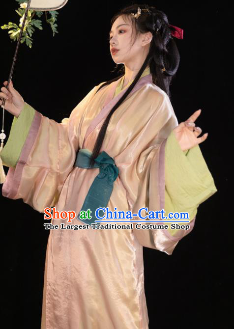 Chinese Traditional Yarn Hanfu Dress Han Dynasty Court Lady Garment Costumes Ancient Princess Clothing