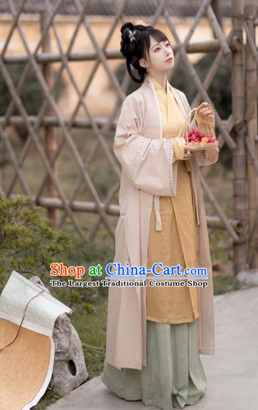 Chinese Ancient Country Lady Historical Costumes Song Dynasty Civilian Woman Clothing Traditional Hanfu Dress