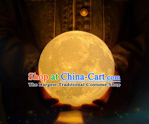 D Moon Light Beautiful Moon Desk Lamp Three Kinds of Light Source Charging Lamp