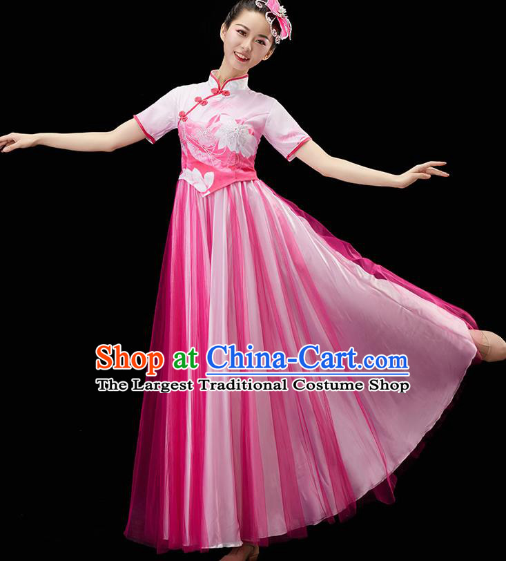 Chinese Stage Performance Pink Dress Modern Dance Clothing Spring Festival Gala Opening Dance Garment Women Umbrella Dance Costume