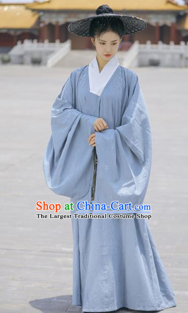 Chinese Ancient Scholar Robe Garments Ming Dynasty Historical Costumes Traditional Hanfu Priest Frock Clothing