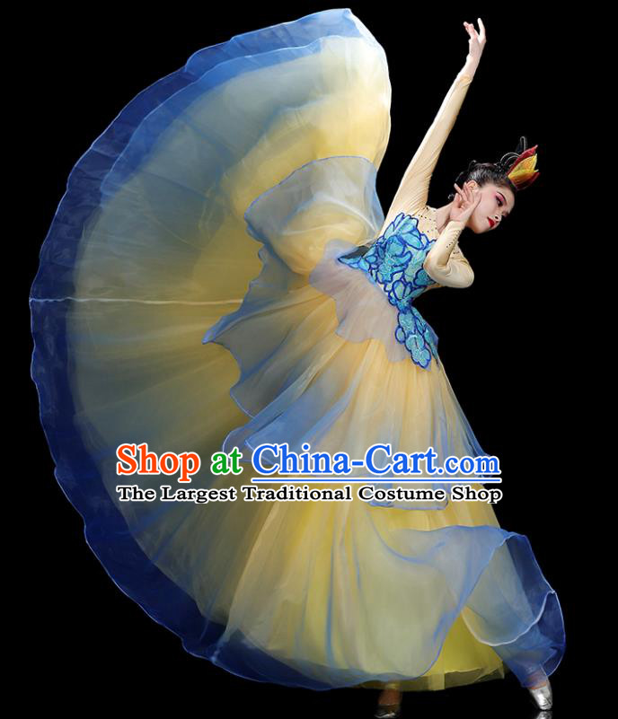 China Opening Dance Dress Flower Dance Costume Stage Performance Garments Modern Dance Clothing