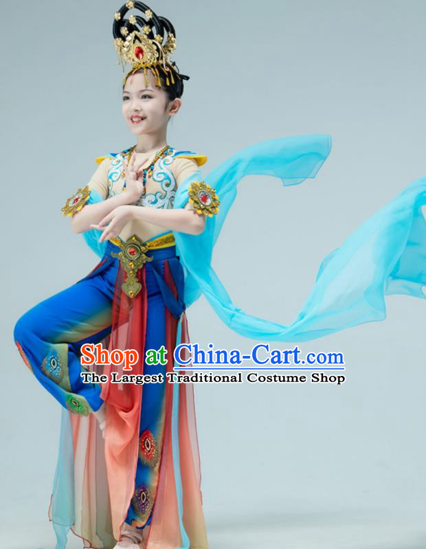 Chinese Dunhuang Flying Apsaras Dance Garment Classical Dance Clothing Stage Performance Costume Children Dance Dress Outfit
