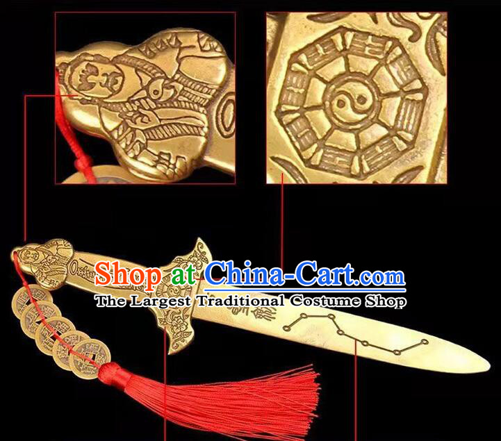 Traditional Feng Shui Furnishing Articles Taoism  Dipper Star Dagger Handmade Brass Sword