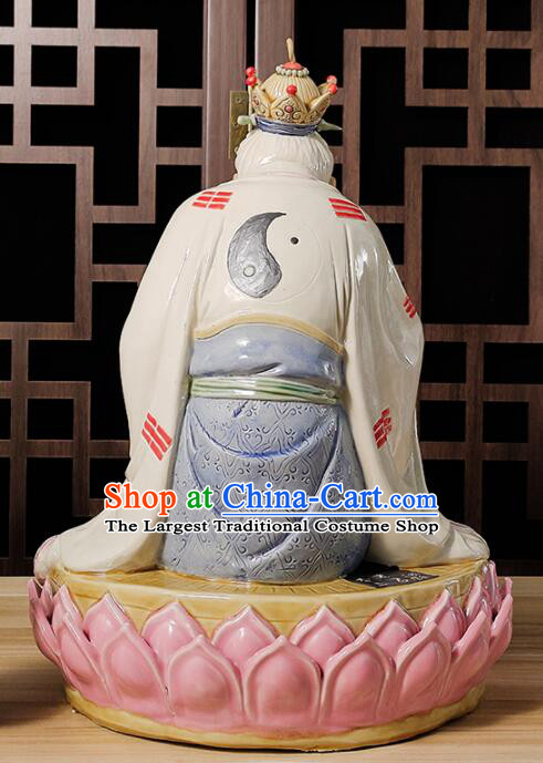 inches Chinese Ceramic Tai Shang Lao Jun Statue Handmade Shi Wan Porcelain Craft