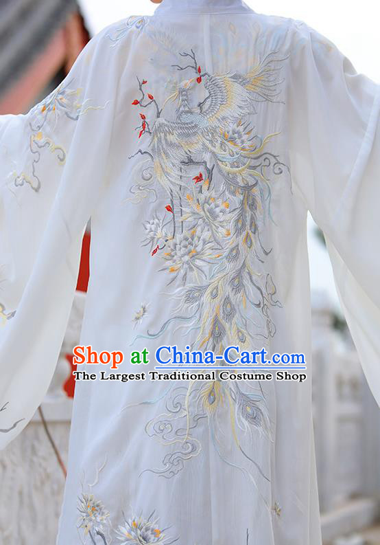 Chinese Embroidered White Hanfu Dresses Jin Dynasty Noble Lady Garment Costumes Ancient Royal Princess Clothing