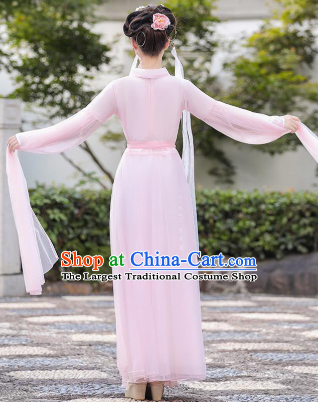 Chinese Ancient Fairy Pink Dress Clothing Traditional Garment Costume