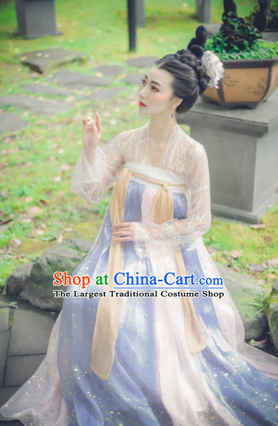 Chinese Ancient Fairy Dress Tang Dynasty Young Women Garment Costumes Traditional Hanfu Clothing
