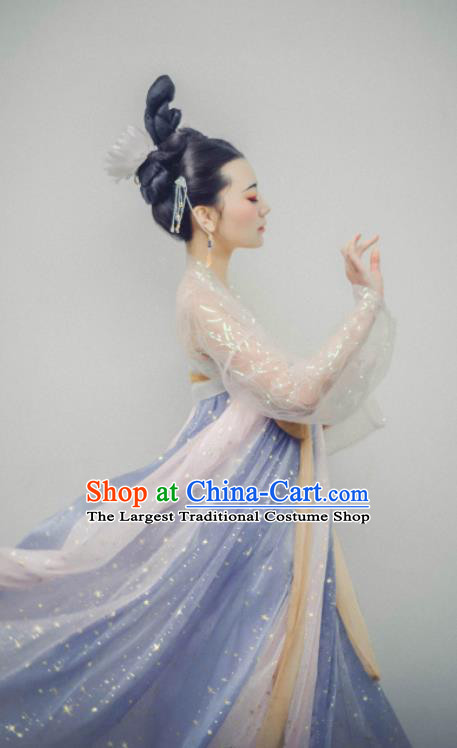 Chinese Ancient Fairy Dress Tang Dynasty Young Women Garment Costumes Traditional Hanfu Clothing