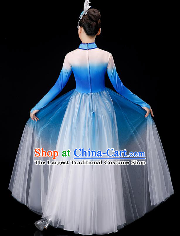 Chinese Classical Dance Blue Dress Opening Dance Costume Stage Performance Clothing