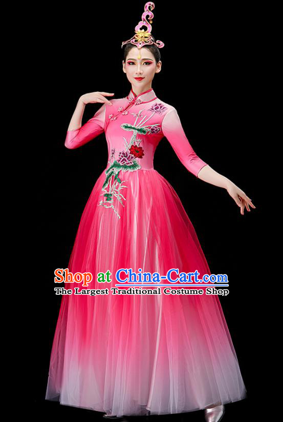 Chinese Opening Dance Pink Dress Modern Dance Costume Stage Performance Clothing