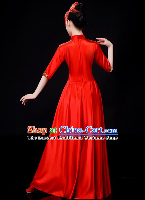 Chinese Opening Dance Costume Spring Festival Gala Stage Performance Clothing Modern Dance Red Dress