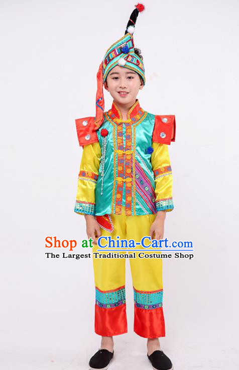 Chinese Ethnic Dance Garment Costume Stage Performance Clothing Yugu Nationality Boy Outfit