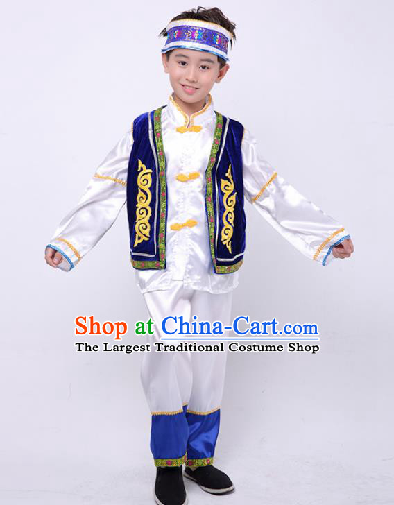 Chinese Ethnic Dance Garment Costume Stage Performance Clothing Bai Nationality Boy Outfit