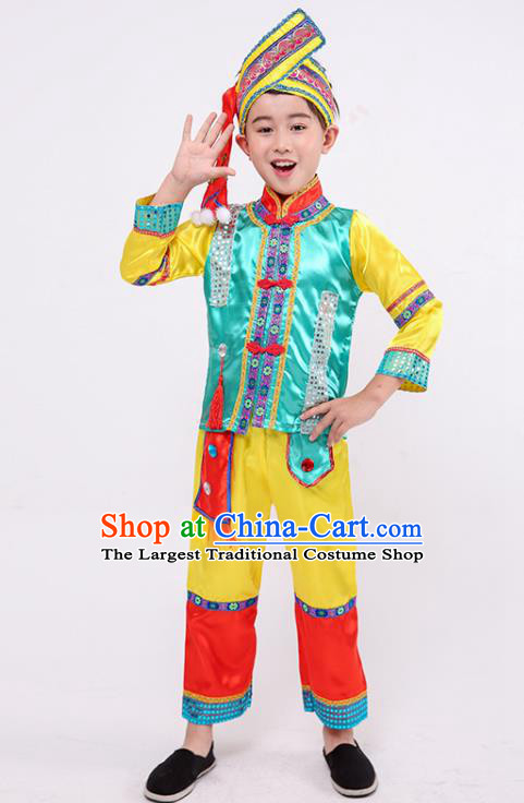 Chinese Kirgiz Nationality Dance Outfit Ethnic Boy Folk Dance Costume Khalkhas Stage Performance Clothing