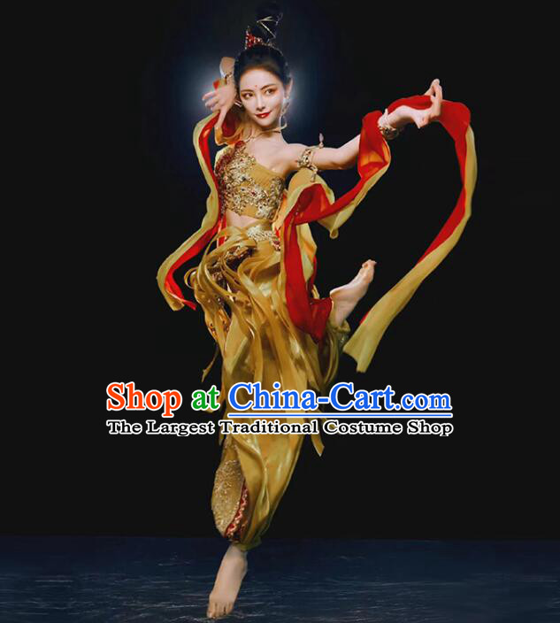 Chinese Dun Huang Flying Apsaras Dance Dress Classical Dance Clothing Handmade Dunhuang Dance Costume