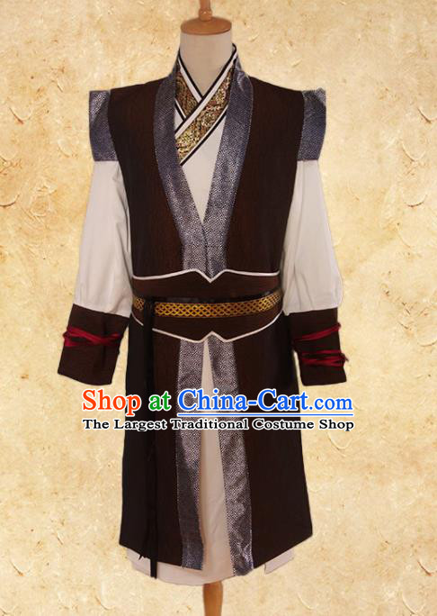 Chinese Ancient Swordsman Costumes Traditional Garments Song Dynasty Hero Guo Jing Clothing