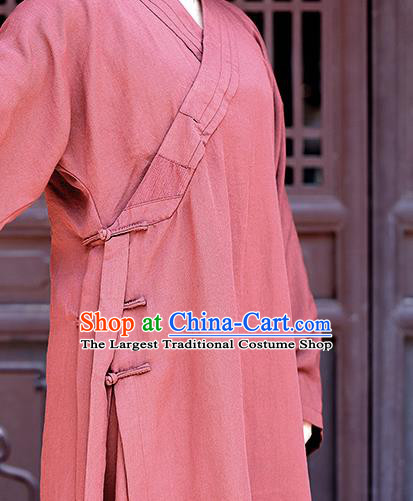 Chinese Martial Arts Costumes Tai Chi Training Rust Red Uniform Traditional Wudang Taoist Priest Frock